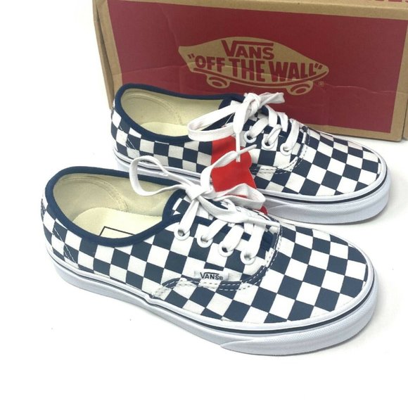 VANS Original Authentic DRS Checkerboard Dark Blue White Kids Sneakers OA2Z5IKLS - Picture 5 of 7